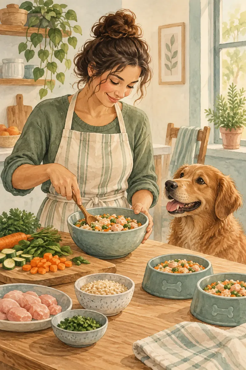 Ilustração do guia Alimentação caseira planejada: como funciona de verdade